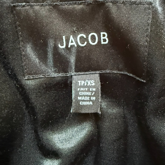 Jacob Red and Black Buffalo Plaid Pea Coat Size XS Wool Blend Cozy Fall Winter - Picture 3 of 14